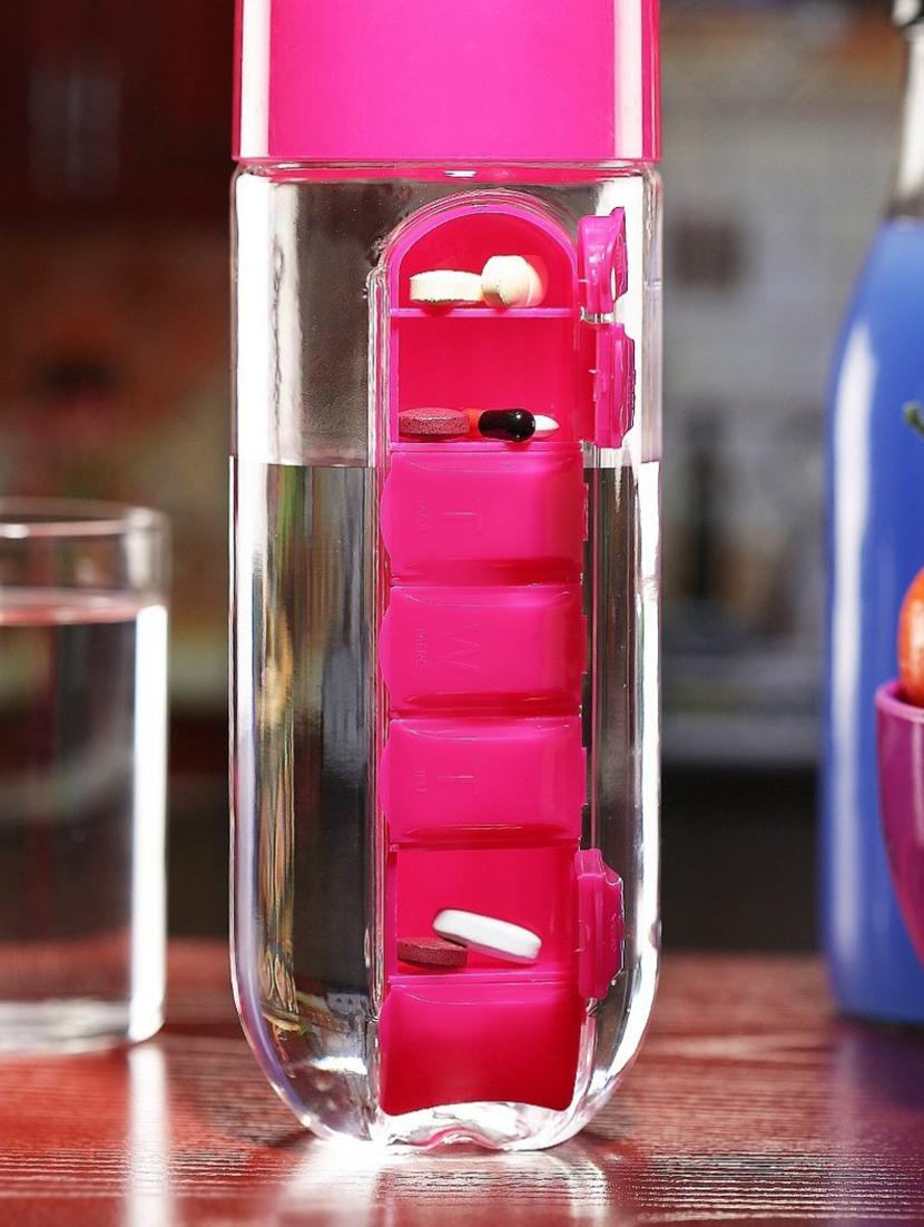 Combo of 2 pcs Red Pill Organizer Water Bottle each 700 ml - 14531532 - Zoom Image - 5