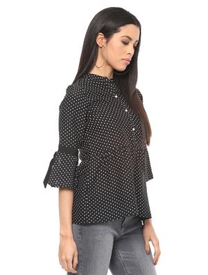 tie knot detail bell sleeved top - 14531909 - Standard Image - 2