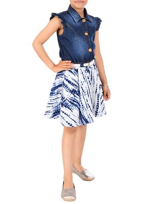 navy blue cotton frock - 14532494 - Standard Image - 2