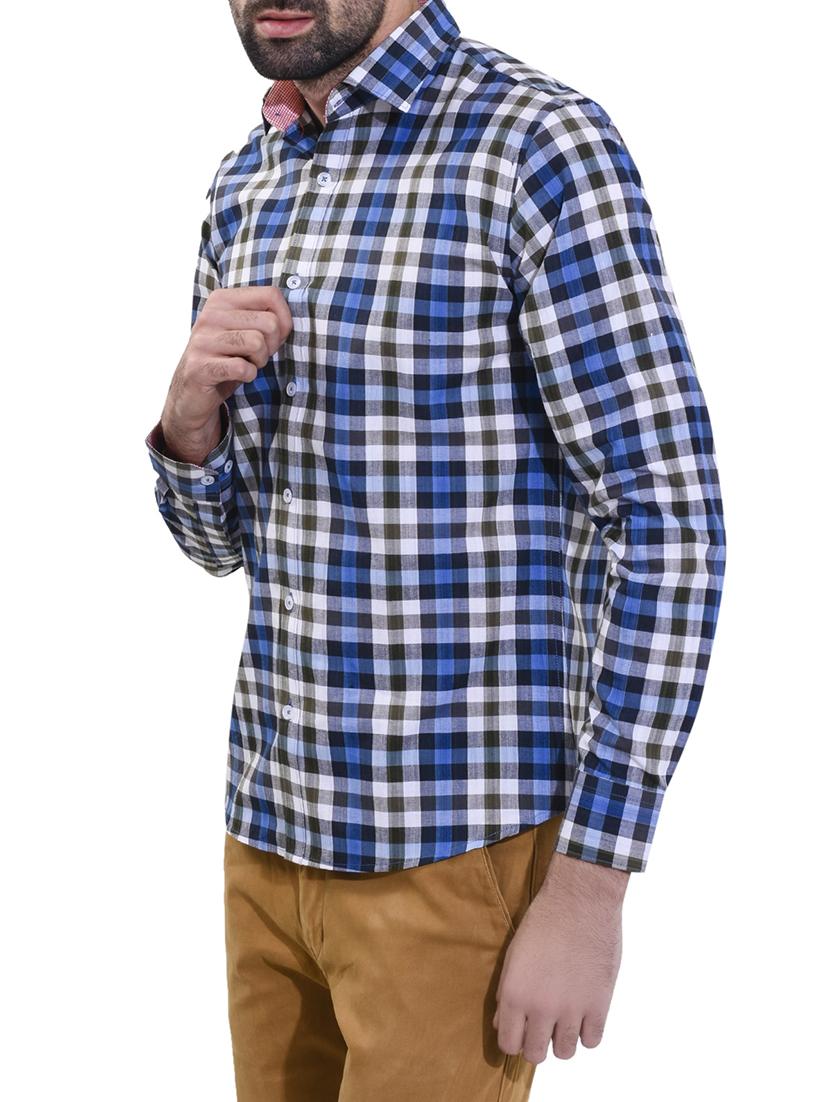 blue cotton casual shirt - 14532799 - Zoom Image - 2