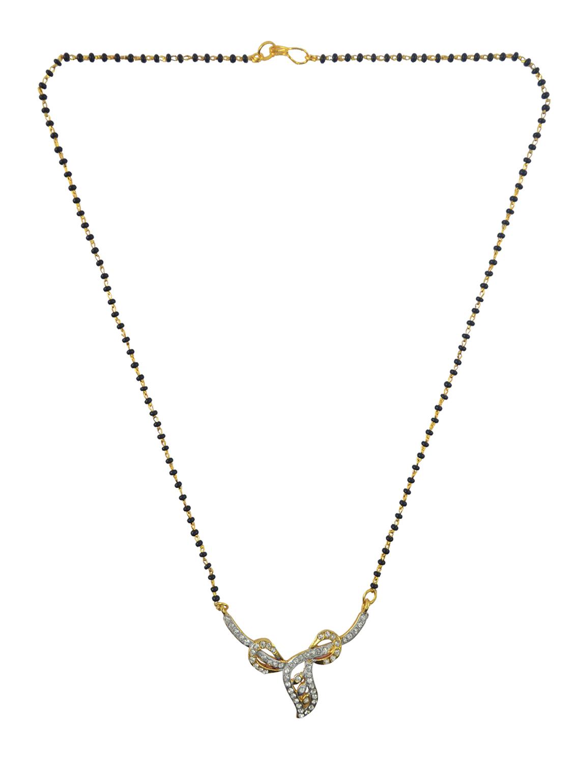 gold metal mangalsutra necklace - 14533698 - Zoom Image - 2