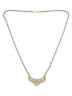 gold metal mangalsutra necklace - 14533699 - Standard Image - 2