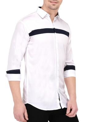 white cotton casual shirt - 14533925 - Standard Image - 2