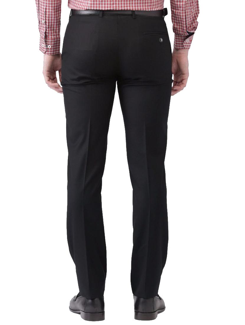 black cotton flat front formal trouser - 14534675 - Zoom Image - 2