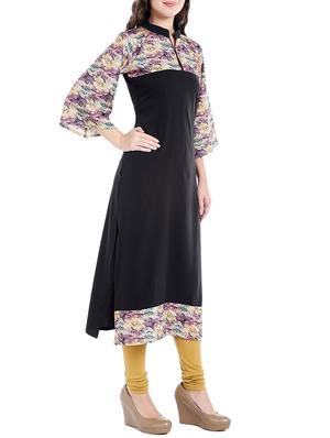 multicolored crepe straight kurta - 14535052 - Standard Image - 2