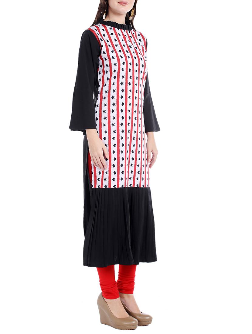 multi crepe straight kurta - 14535073 - Zoom Image - 2