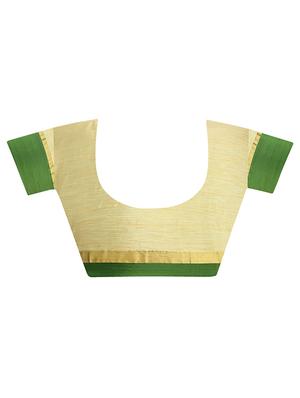 Beige bordered saree - 14535413 - Standard Image - 2