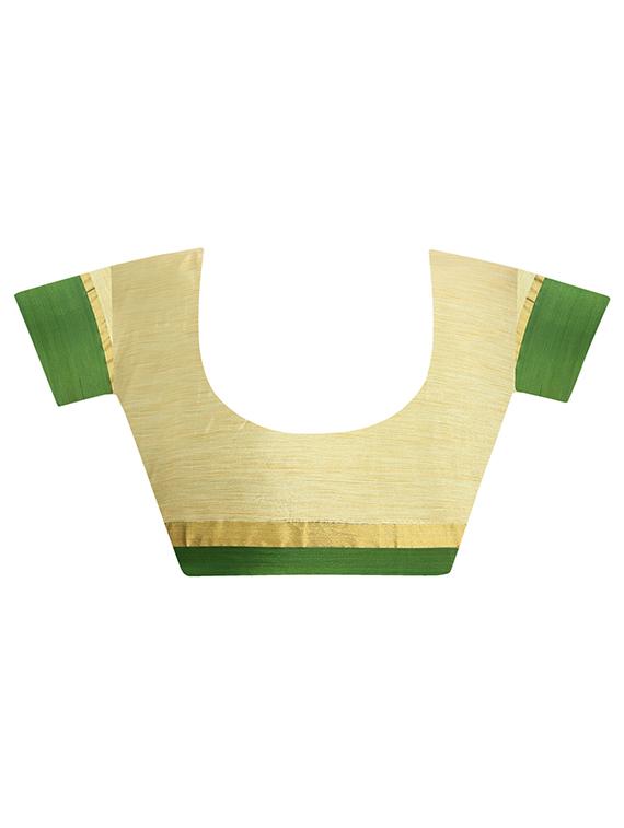 Beige bordered saree - 14535413 - Zoom Image - 2
