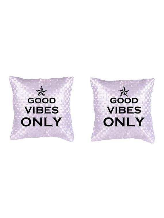 "Good Vibes" Quoted Printed Cusion Cover Set of 5 - 14535707 - Zoom Image - 2