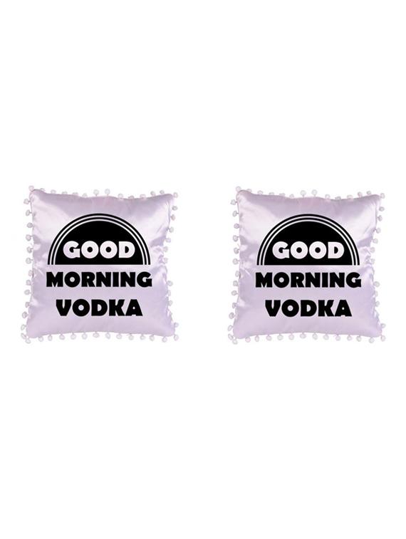 "Good Morning" Quoted Printed Set Of 5 Cushion Covers - 14535763 - Zoom Image - 2