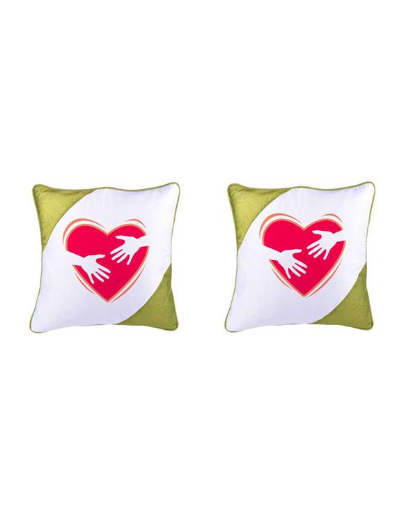 Heart Printed Set Of 5 Cushion Covers - 14535938 - Zoom Image - 2