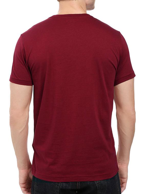 maroon cotton front print t-shirt - 14536108 - Zoom Image - 2