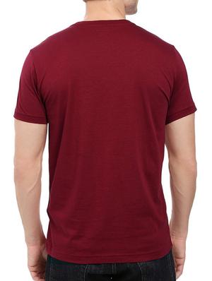 maroon cotton chest print tshirt - 14536311 - Standard Image - 2