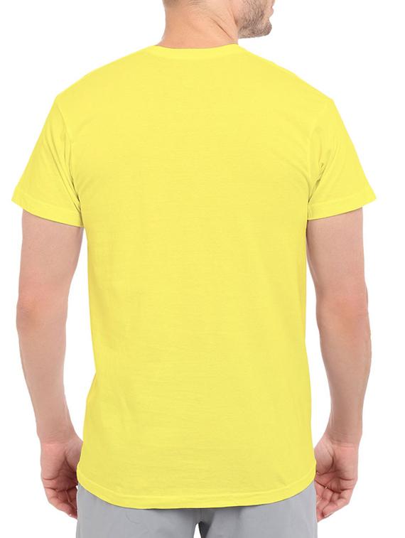 yellow cotton chest print tshirt - 14536327 - Zoom Image - 2