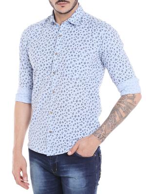 blue cotton casual shirt - 14537517 - Standard Image - 2