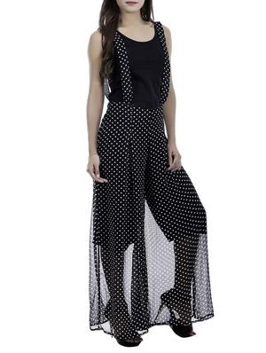 Amadore black georgette dungree jumpsuit - 14537670 - Standard Image - 2