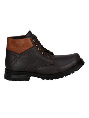 brown leatherette high ankle boot - 14538634 - Standard Image - 2