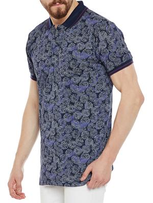 navy blue cotton all over print t-shirt - 14538758 - Standard Image - 2
