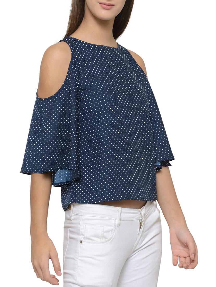 blue printed crepe top - 14539550 - Zoom Image - 2