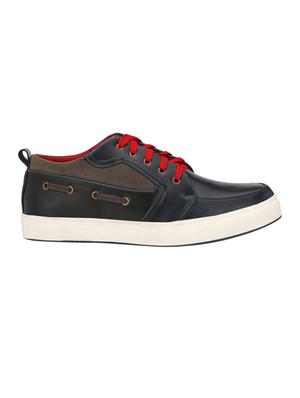 blue leatherette lace up sneaker - 14539912 - Standard Image - 2