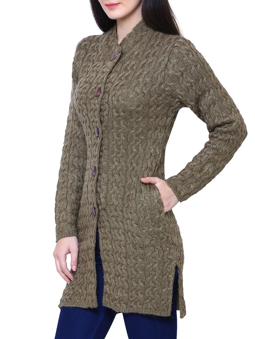 beige woolen coatigan - 14539943 - Zoom Image - 2