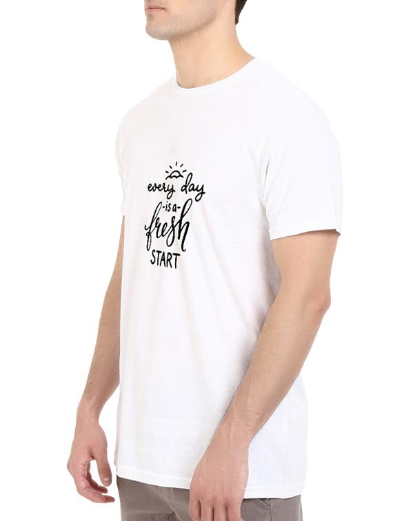 white cotton chest print tshirt - 14539994 - Zoom Image - 2