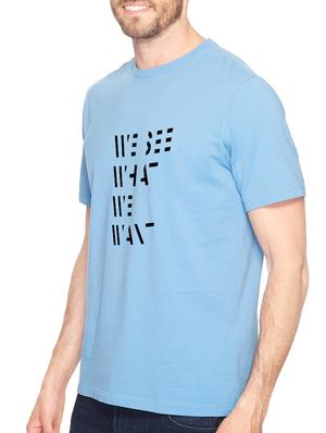 blue cotton chest print tshirt - 14540003 - Standard Image - 2