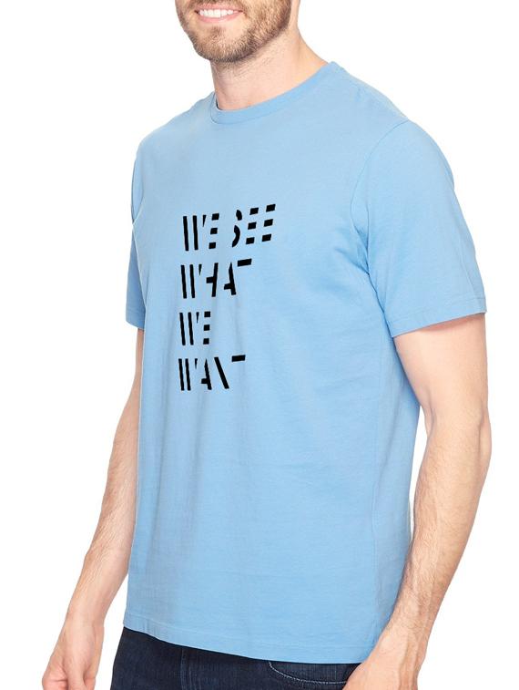blue cotton chest print tshirt - 14540003 - Zoom Image - 2