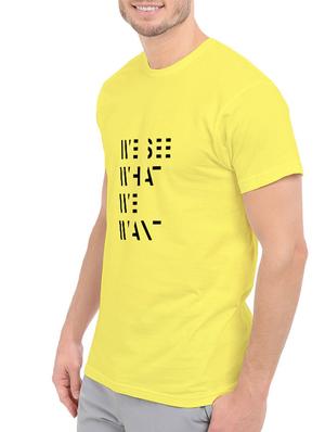 yellow cotton chest print tshirt - 14540005 - Standard Image - 2