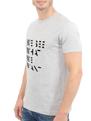 grey cotton chest print tshirt - 14540006 - Standard Image - 2