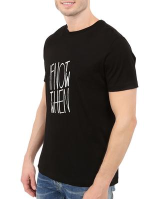 black cotton chest print tshirt - 14540340 - Standard Image - 2