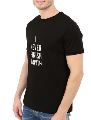 black cotton chest print t-shirt - 14540370 - Standard Image - 2