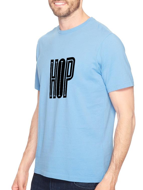 blue cotton chest print tshirt - 14540386 - Zoom Image - 2
