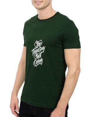 green cotton chest print tshirt - 14540395 - Standard Image - 2