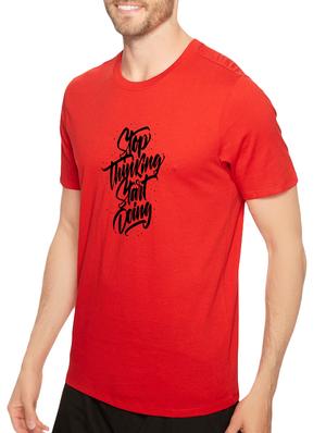 red cotton chest print tshirt - 14540399 - Standard Image - 2