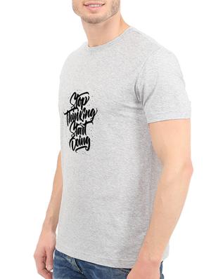 grey cotton chest print tshirt - 14540403 - Standard Image - 2