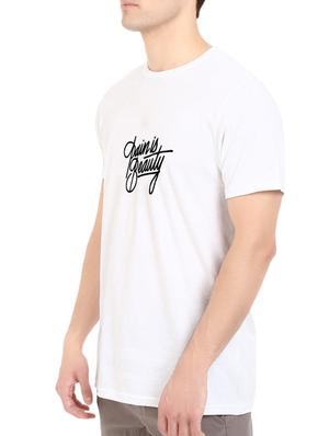 white cotton chest print tshirt - 14540411 - Standard Image - 2
