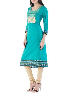 Embroidered straight kurta - 14540544 - Standard Image - 2