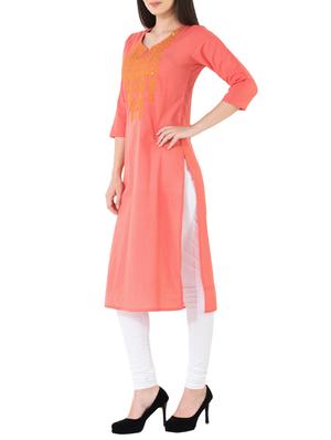 Embroidered straight kurta - 14540546 - Standard Image - 2