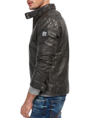 grey leatherette biker jacket - 14541181 - Standard Image - 2