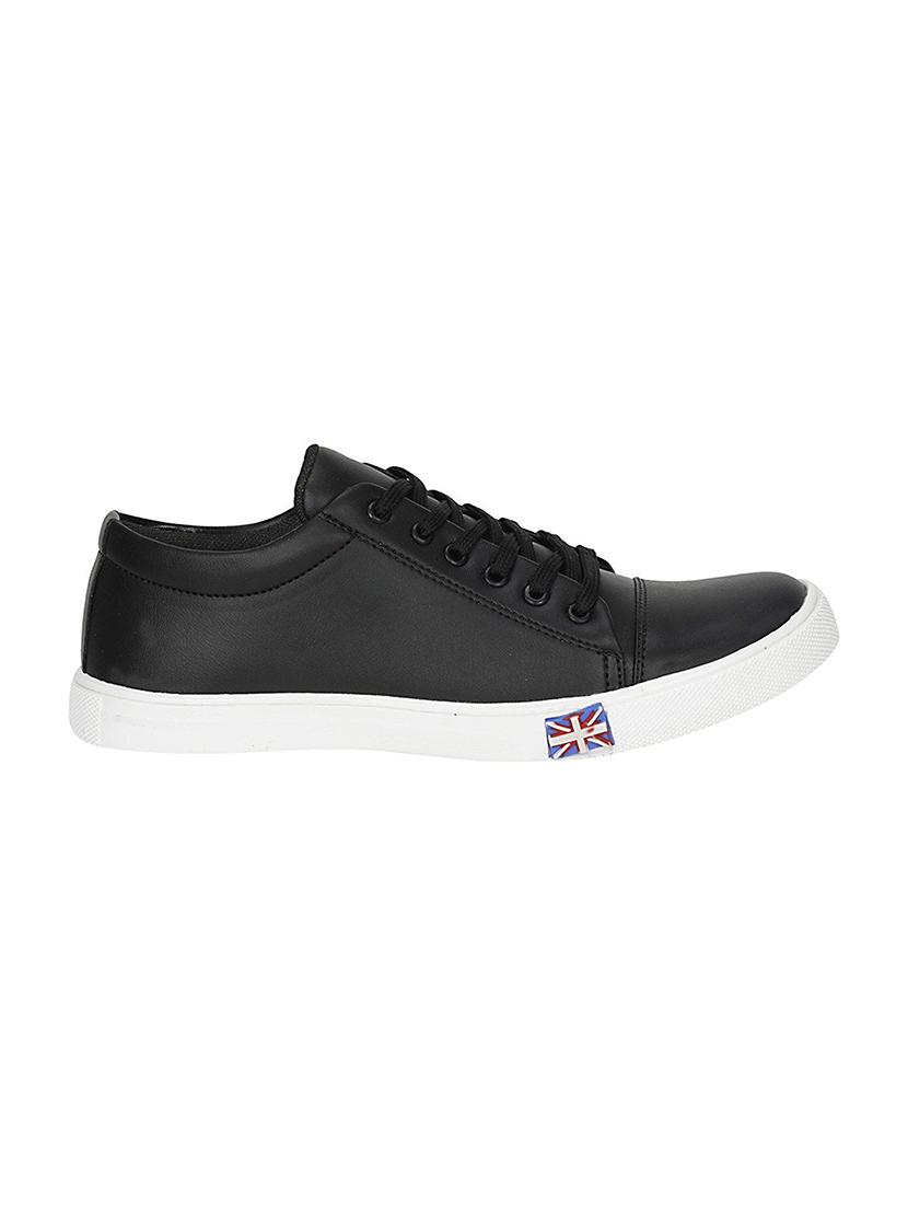 black leatherette lace up sneaker - 14541308 - Zoom Image - 2