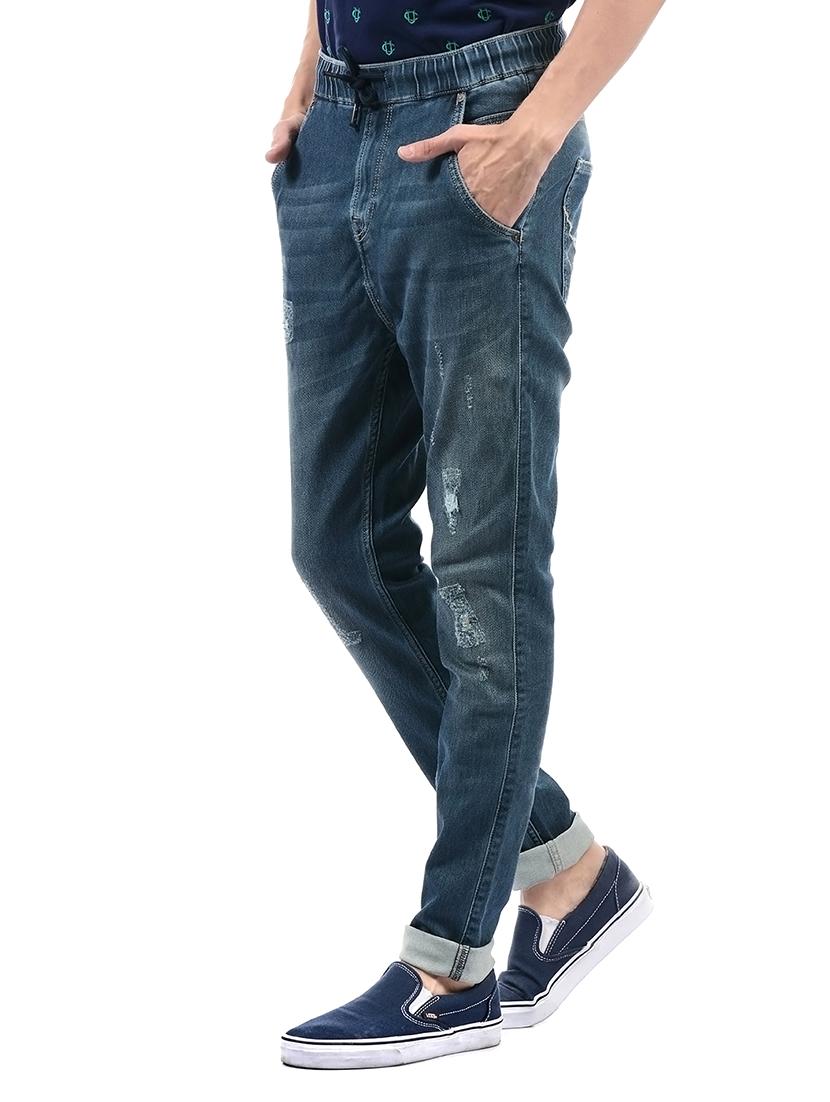 blue cotton blend plain jeans - 14542056 - Zoom Image - 2