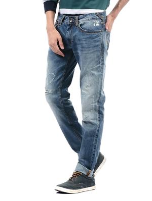 blue cotton ripped jeans - 14542112 - Standard Image - 2