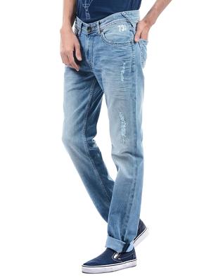 blue cotton washed jeans - 14542120 - Standard Image - 2