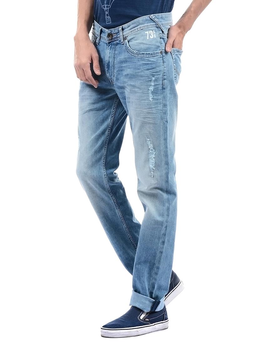 blue cotton washed jeans - 14542120 - Zoom Image - 2
