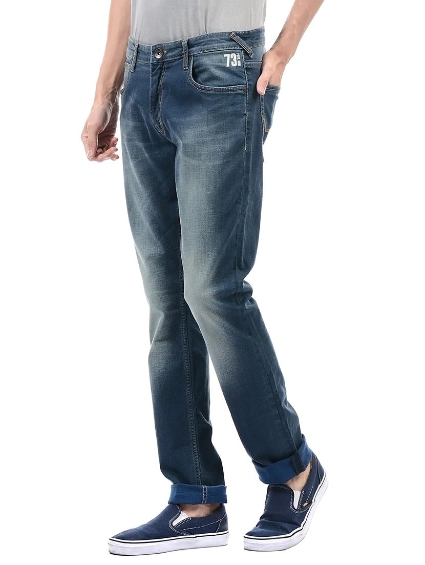 blue cotton washed jeans - 14542124 - Zoom Image - 2