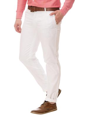 white cotton chinos casual trousers - 14542298 - Standard Image - 2