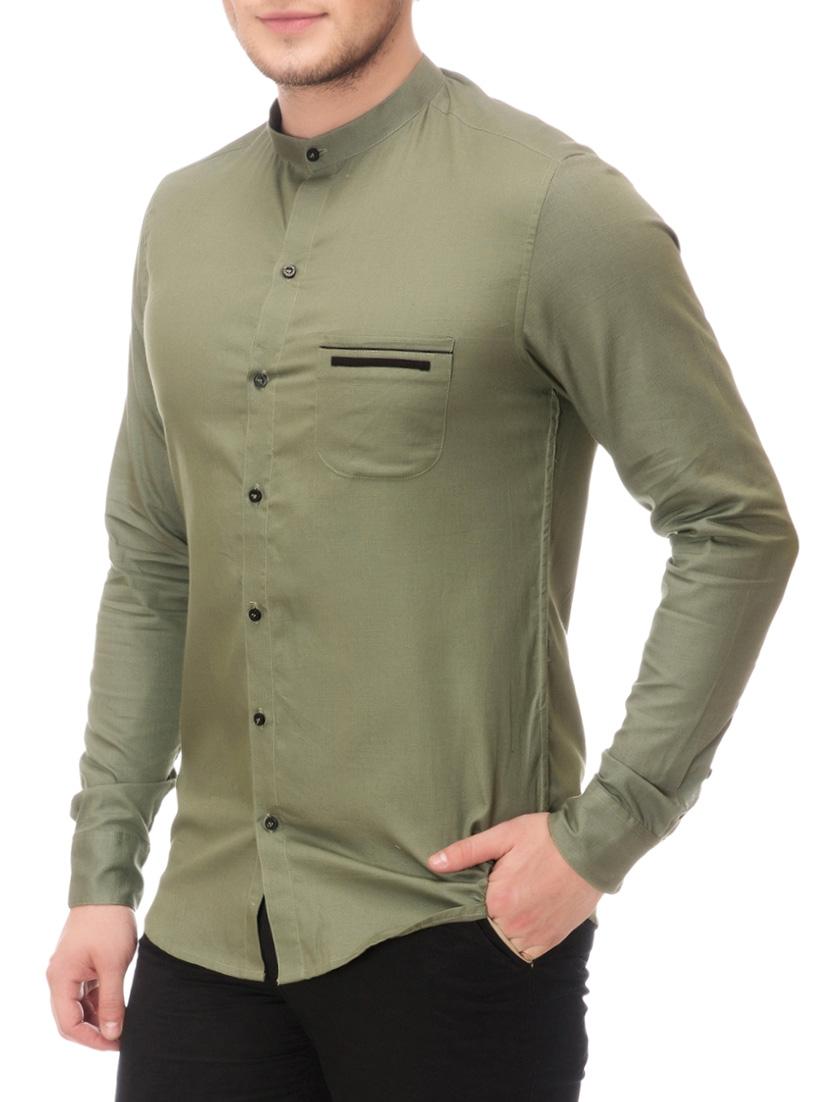 green cotton casual shirt - 14542324 - Zoom Image - 2