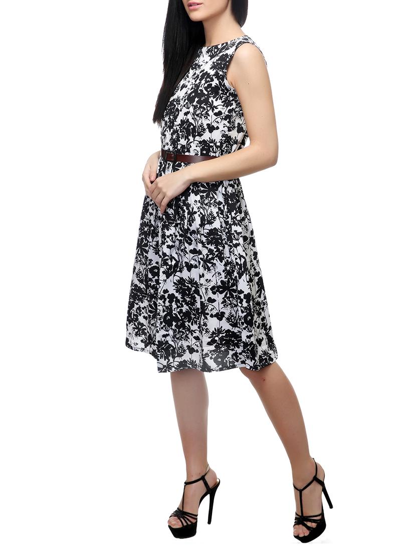 black printed belted dress - 14542384 - Zoom Image - 2