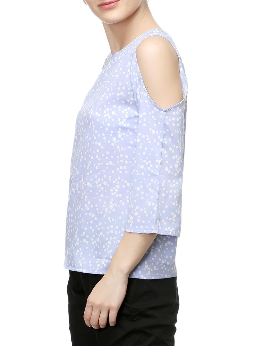 light blue poly crepe top - 14542419 - Zoom Image - 2